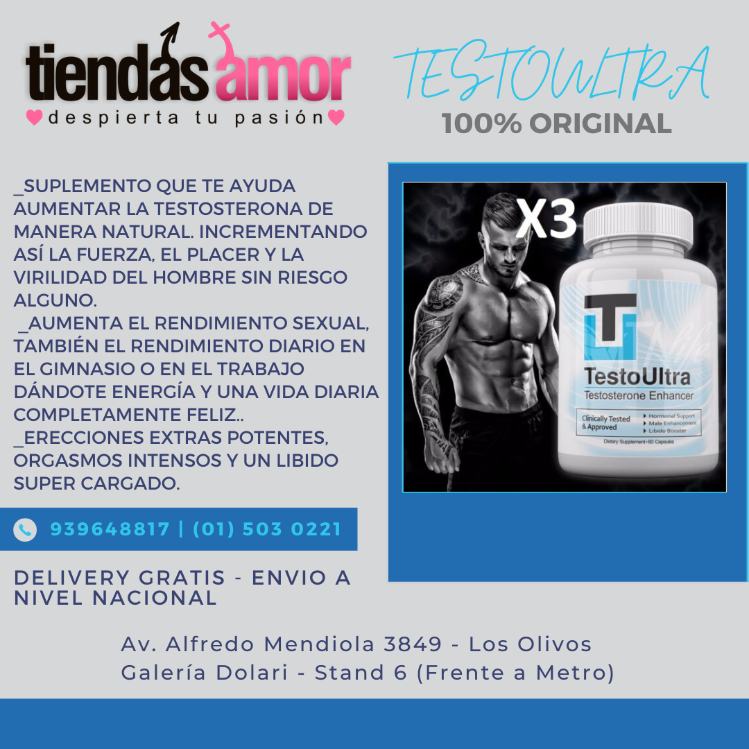 testoultra aumenta la testosterona y la potencia sexual - sexshop lima 